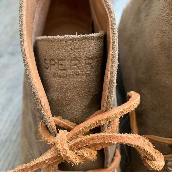 Sperry Celeste Prow Tan Taupe Wedge Heel Booties Size 10 - Picture 4 of 11